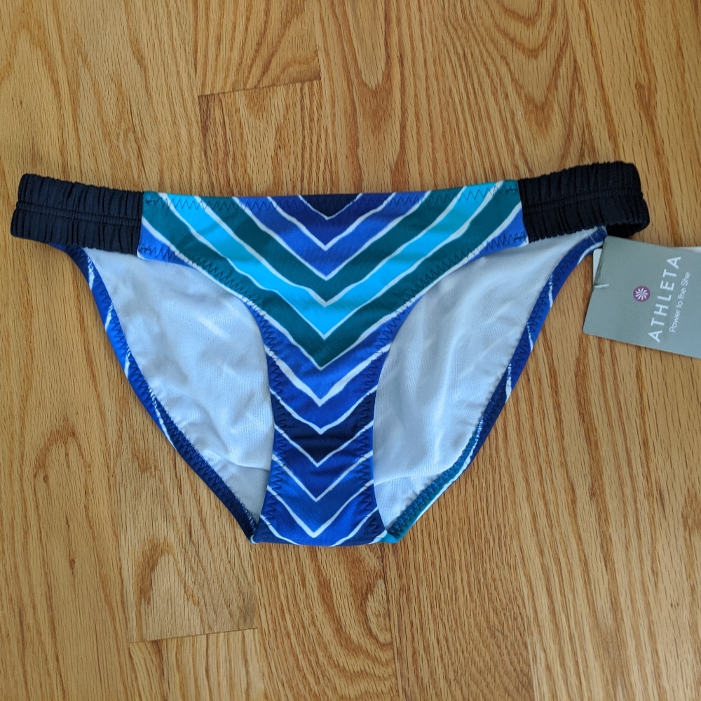 Athleta blue bikini bottom, sz M